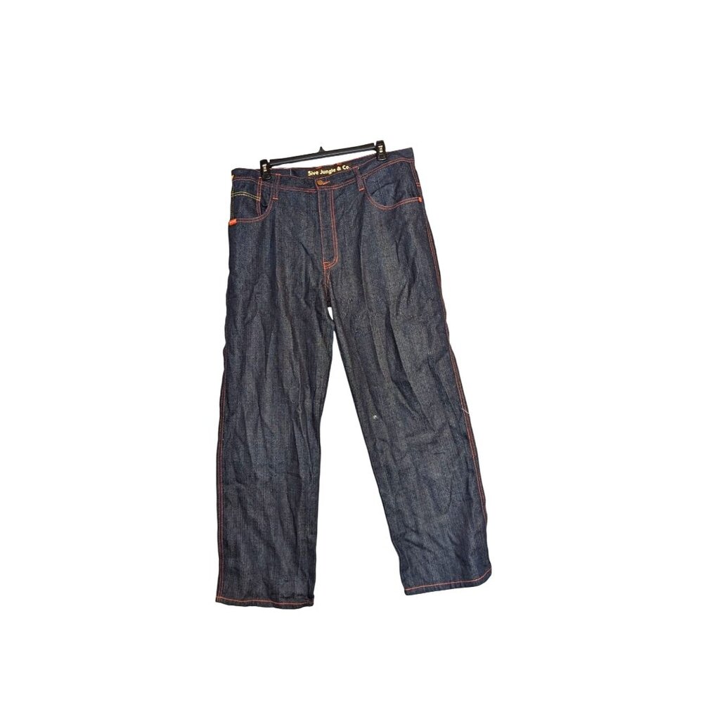 5ive Jungle & Co. Mens Y2K Straight-Leg Jeans Size 40 Dark Denim